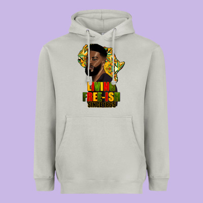 Juneteenth Living Freeish Since 1865 Heavyweight Hoodie Designed By Hra Design Shop