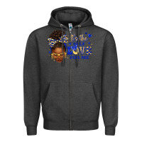 Charcoal Heather sorority colors blue and gold it's the self love f Zipper Hoodie - texasbilliewilder