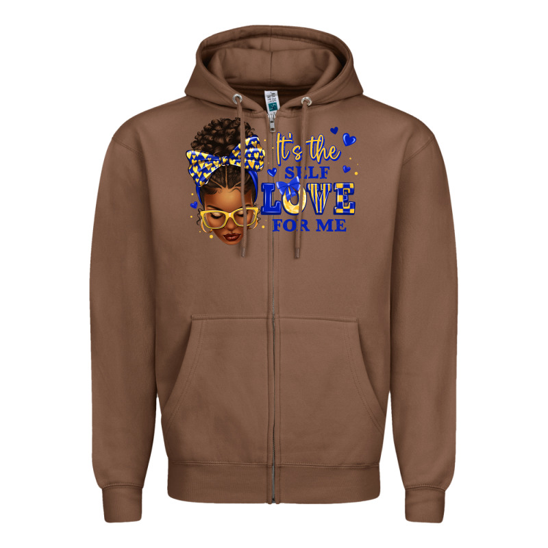 Sorority Colors Blue And Gold It's The Self Love F Zipper Hoodie by texasbilliewilder | Teevron