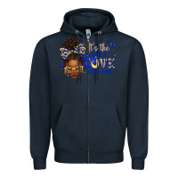 Navy sorority colors blue and gold it's the self love f Zipper Hoodie - texasbilliewilder