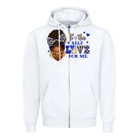 White sorority colors blue and gold it's the self love f Zipper Hoodie - texasbilliewilder