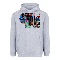 Heather Grey Merica Merica Merica vibes 4th of july Heavyweight Hoodie - CowGirlArtShop
