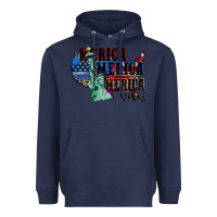 Navy Merica Merica Merica vibes 4th of july Heavyweight Hoodie - CowGirlArtShop
