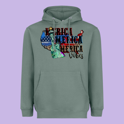 Merica Merica Merica Vibes 4th Of July Heavyweight Hoodie Designed By Cowgirlartshop