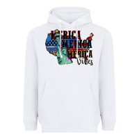 White Merica Merica Merica vibes 4th of july Heavyweight Hoodie - CowGirlArtShop