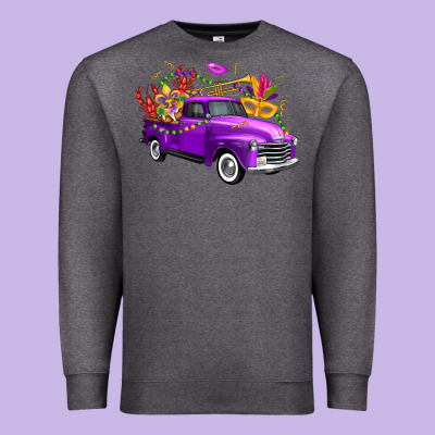 Mardi Gras Truck King's Cake Premium Sweatshirt Designed By Fadigitalartstudio