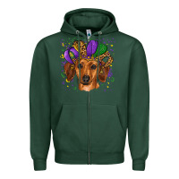 Mardi Gras Hat Dachshund Zipper Hoodie | Teevron