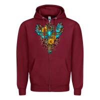 Burgundy gemstone cross Zipper Hoodie - Zillion Design Studio