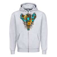 Heather Grey gemstone cross Zipper Hoodie - Zillion Design Studio