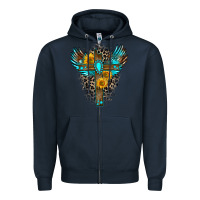 Navy gemstone cross Zipper Hoodie - Zillion Design Studio