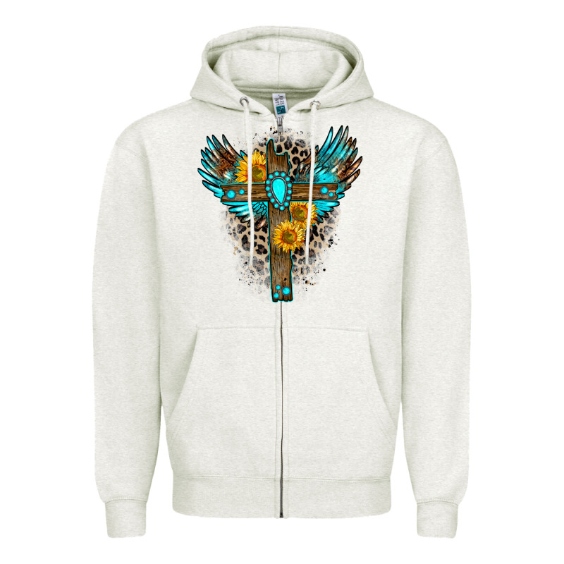 Gemstone Cross Zipper Hoodie by Zillion Design Studio | Teevron