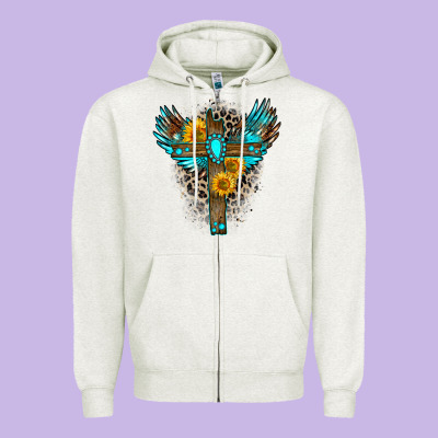Gemstone Cross Zipper Hoodie Designed By Zillion Design Studio