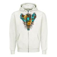 Oatmeal Heather gemstone cross Zipper Hoodie - Zillion Design Studio