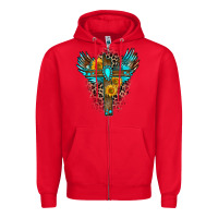 Red gemstone cross Zipper Hoodie - Zillion Design Studio