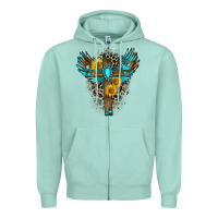Seafoam gemstone cross Zipper Hoodie - Zillion Design Studio