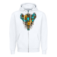 White gemstone cross Zipper Hoodie - Zillion Design Studio