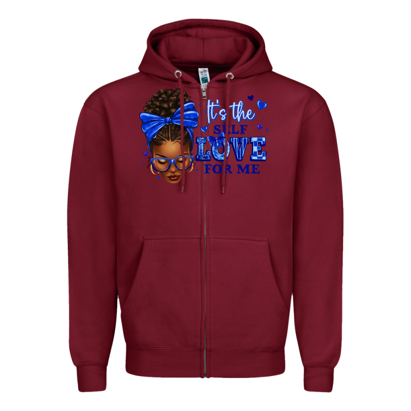 Sorority Colors It's The Self Love For Me Afro Wom Zipper Hoodie by texasbilliewilder | Teevron