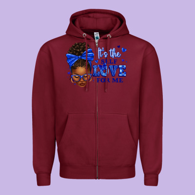 Sorority Colors It's The Self Love For Me Afro Wom Zipper Hoodie Designed By Texasbilliewilder