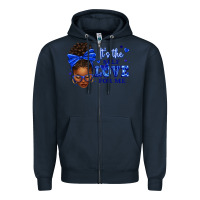 Navy sorority colors it's the self love for me afro wom Zipper Hoodie - texasbilliewilder