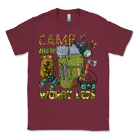 Burgundy camp more worry less Classic Tee - texasbilliewilder