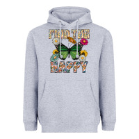 Heather Grey Kind The Happy Heavyweight Hoodie - CowhideDigitalArt