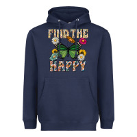 Navy Kind The Happy Heavyweight Hoodie - CowhideDigitalArt