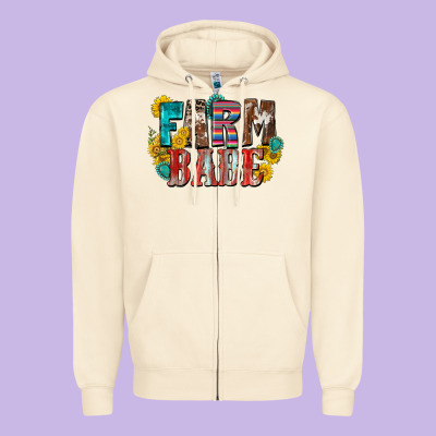 Farm Babe Zipper Hoodie Designed By Zillion Design Studio