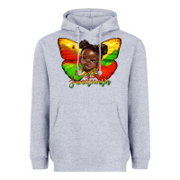 Heather Grey juneteenth butterfly black girl Heavyweight Hoodie - HRA Design Shop