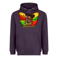 Plum juneteenth butterfly black girl Heavyweight Hoodie - HRA Design Shop