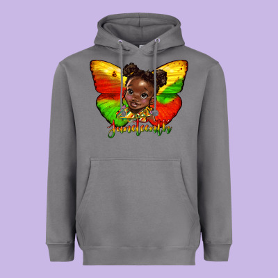 Juneteenth Butterfly Black Girl Heavyweight Hoodie Designed By Hra Design Shop