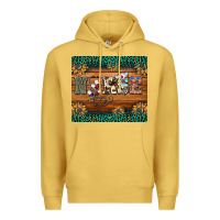 Antique Gold western nurse glitter leopard sunflowers Premium Hoodie - BarkalooDesign