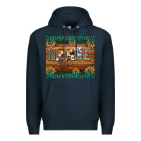 Navy western nurse glitter leopard sunflowers Premium Hoodie - BarkalooDesign