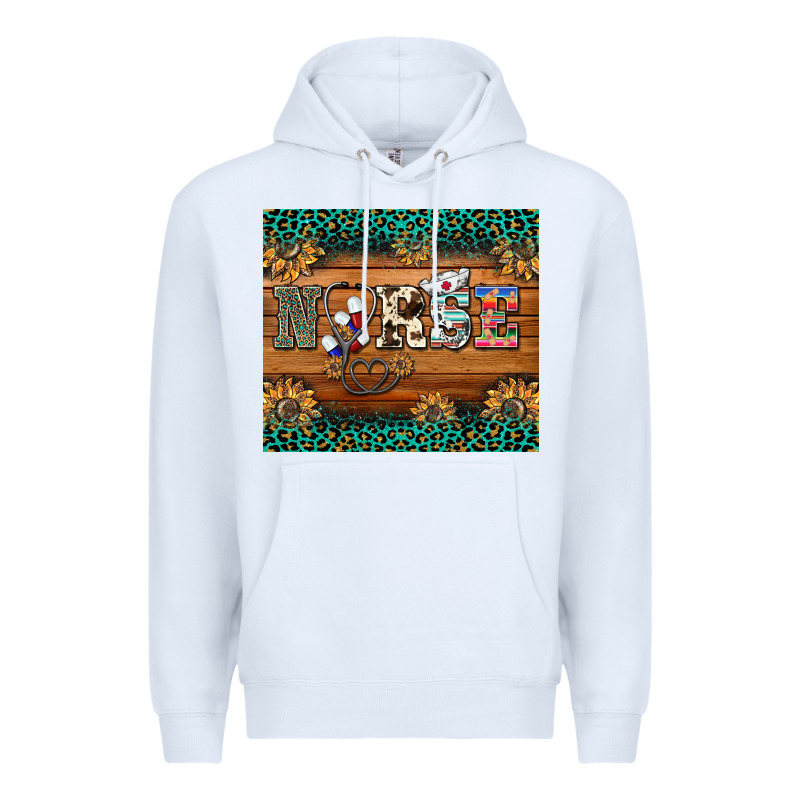 Western Nurse Glitter Leopard Sunflowers Premium Hoodie by BarkalooDesign | Teevron