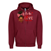 Burgundy sorority colors red and white it's the self love f Zipper Hoodie - texasbilliewilder