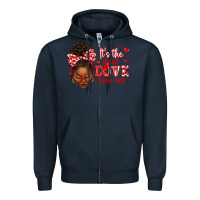 Navy sorority colors red and white it's the self love f Zipper Hoodie - texasbilliewilder