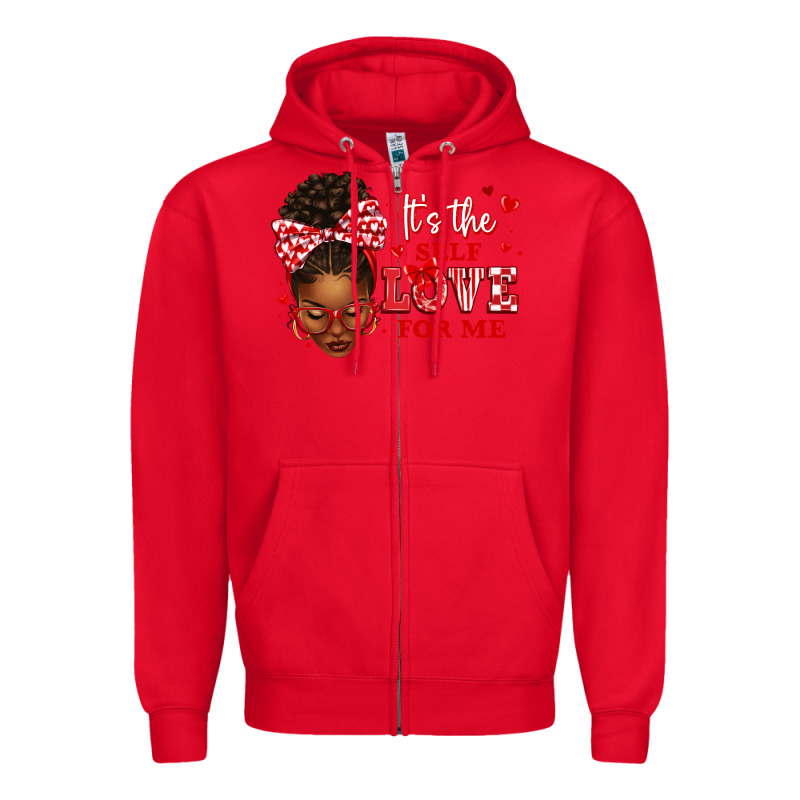 Sorority Colors Red And White It's The Self Love F Zipper Hoodie by texasbilliewilder | Teevron