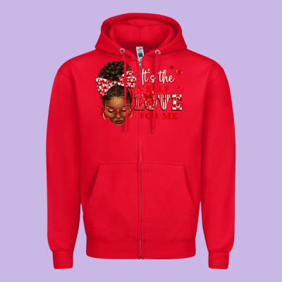 Sorority Colors Red And White It's The Self Love F Zipper Hoodie Designed By Texasbilliewilder