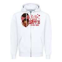 White sorority colors red and white it's the self love f Zipper Hoodie - texasbilliewilder