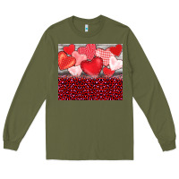 Army Green valentine's day red hearts red leopard Long Sleeve Tee - BarkalooDesign