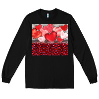 Black valentine's day red hearts red leopard Long Sleeve Tee - BarkalooDesign