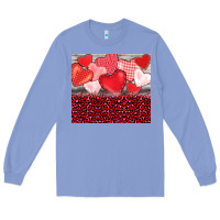 Colony Blue valentine's day red hearts red leopard Long Sleeve Tee - BarkalooDesign
