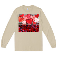 Mushroom valentine's day red hearts red leopard Long Sleeve Tee - BarkalooDesign