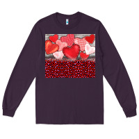 Plum valentine's day red hearts red leopard Long Sleeve Tee - BarkalooDesign