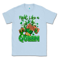 Dusty Blue green ribbon liver cancer afro girl sneakers Classic Tee - RanaPortraitStore