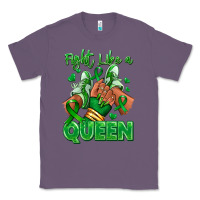 Lavender green ribbon liver cancer afro girl sneakers Classic Tee - RanaPortraitStore