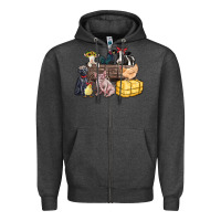 Charcoal Heather farm animals wagon Zipper Hoodie - Zillion Design Studio