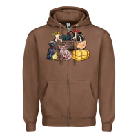 Chestnut farm animals wagon Zipper Hoodie - Zillion Design Studio