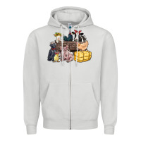 Dove Grey farm animals wagon Zipper Hoodie - Zillion Design Studio