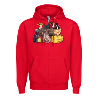 Red farm animals wagon Zipper Hoodie - Zillion Design Studio