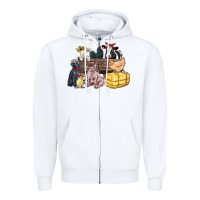 White farm animals wagon Zipper Hoodie - Zillion Design Studio